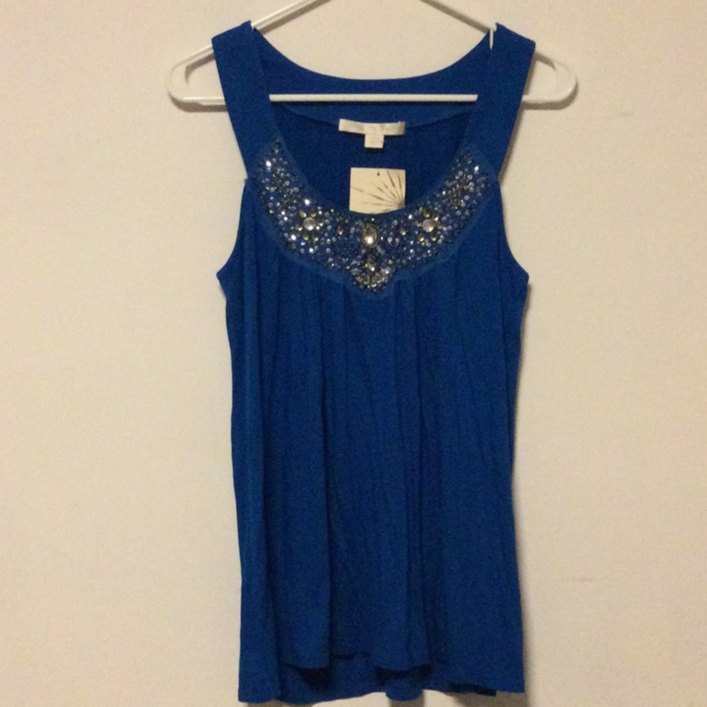 Boston Proper Jeweled Sleeveless Top